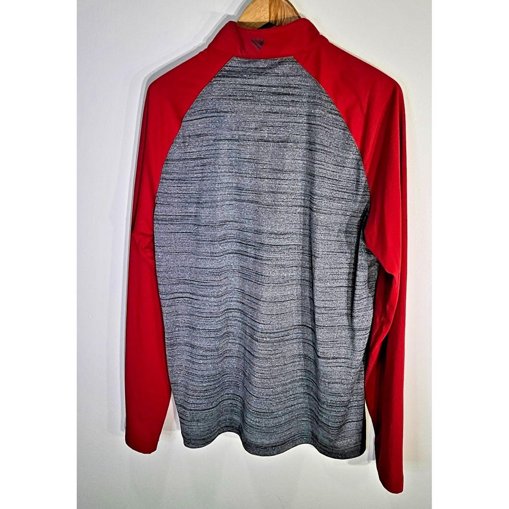 Level Wear IU Hoosiers 3/4 Zip Gray & Red Longsleeve Pullover Men's Medium - Picture 2 of 11